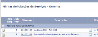 Minhas Solicitações de Serviços - Gerente ITM